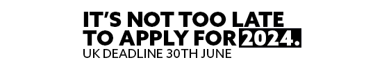 Image of text:  'It's not too late to apply for 2024. Deadline 30th June.'